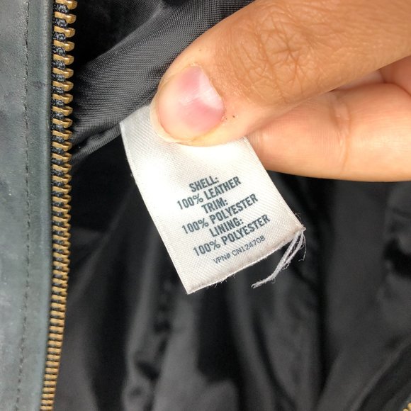 Nordstrom's Make + Model Black Leather Bomber Jacket size M - Picture 8 of 14